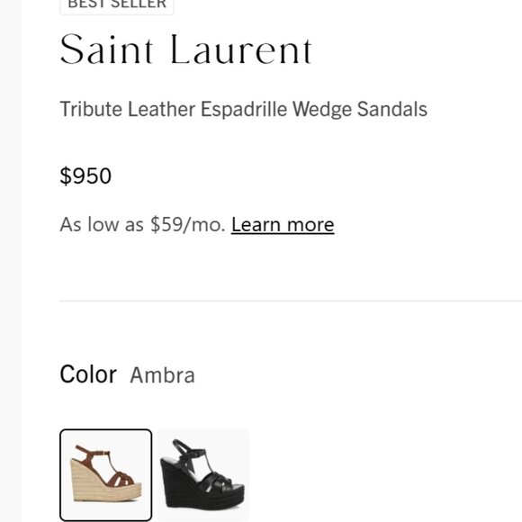 YSL Tribute Ambra Leather Espadrille - Size 38 - Picture 13 of 13